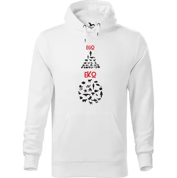 Pánská mikina DOBRÝ TRIKO Pánská mikina s potiskem EGO EKO Velikost pánské mikiny: 3XL, Barva: Bílá