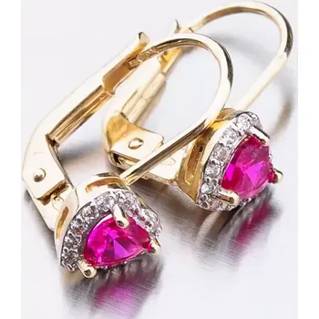 Náušnice Dámské náušnice žluté zlato 585 zirkon 52GZ-8015ZCB-KL