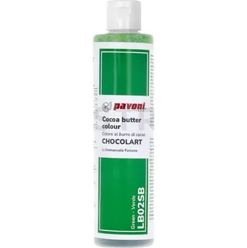 Potravinářské barvivo Zelená barva na bázi kakaového másla 200 g | PAVONI, LB02SB