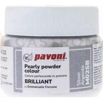 Výroba svíčky Barvivo v prášku, rozpustné v alkoholu nebo k přímé aplikaci stříbro 40 g | PAVONI, M02SB