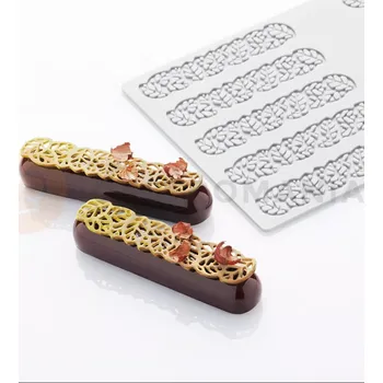 Čokoládová tyčinka Silikonová forma na zdobení eclair, listy | PAVONI, PR003S