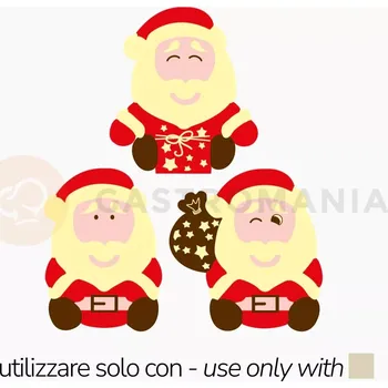 Čokoládová tyčinka Transferová forma s dekorací, 10 ks, Santa s dárkem | PAVONI, T1007SB