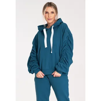 Dámská mikina Mikina s kapucí ze silné bavlny M1055 FIGL Barva: Modrá, Velikost: M