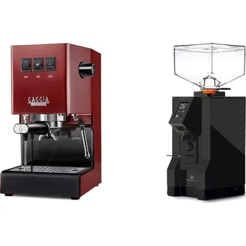 Kávovar Gaggia Classic E24, red + Eureka Mignon Perfetto, BL black