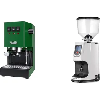 Kávovar Gaggia Classic E24 BC, green + Eureka Atom Specialty 65, white