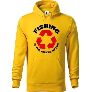 Pánská mikina DOBRÝ TRIKO Pánská mikina s potiskem Fishing Velikost pánské mikiny: 2XL, Barva: Žlutá