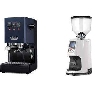 Kávovar Gaggia Classic E24 BC, blue + Eureka Atom Specialty 65, white