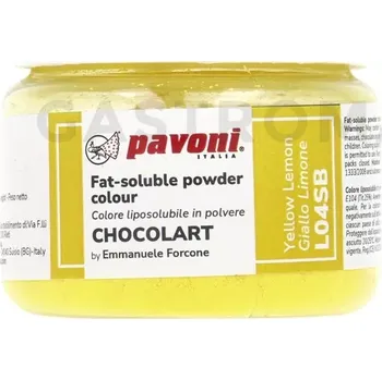 Potravinářské barvivo Práškové barvivo na bázi kakaového másla citronově žluté 40 g | PAVONI, L04SB