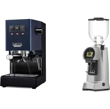Kávovar Gaggia Classic E24 BC, blue + Eureka Helios 65, grey