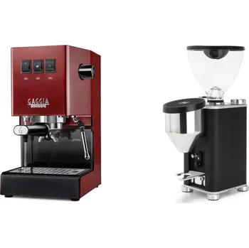Kávovar Gaggia Classic E24, red + Rocket Espresso GIANNINO, black/chrome