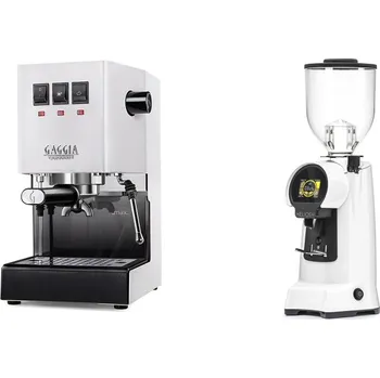 Kávovar Gaggia Classic E24 BC, white + Eureka Helios 65, white