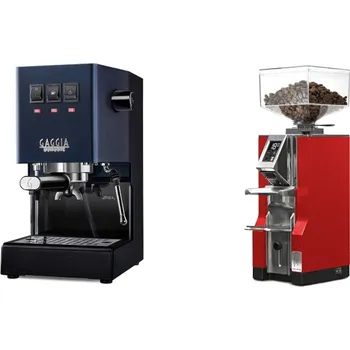 Kávovar Gaggia Classic E24, blue + Eureka Mignon Libra, CR ferrari red