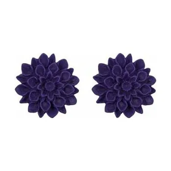 Módní doplněk Flowerski náušnice - plum lila