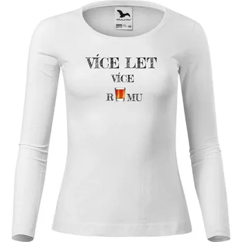 Dámské tričko DOBRÝ TRIKO Vtipné dámské tričko Více rumu Velikost: 3XL, Barva: Bílá