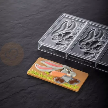 Čokoládová tyčinka Tritanová forma na čokoládové tyčinky - velikonoční zajíček | PAVONI, PC5048FR