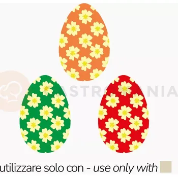 Čokoládová tyčinka Transferová forma s dekorem, 10 ks, vejce s květy | PAVONI, T1028SB