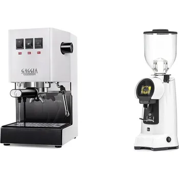 Kávovar Gaggia Classic E24, white + Eureka Helios 75, white