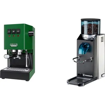 Kávovar Gaggia Classic E24 BC, green + Rancilio Rocky Doserless