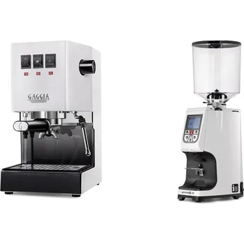 Kávovar Gaggia Classic E24 BC, white + Eureka Atom Specialty 75, white