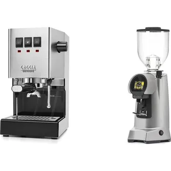 Kávovar Gaggia Classic E24, stainless steel + Eureka Helios 65, grey