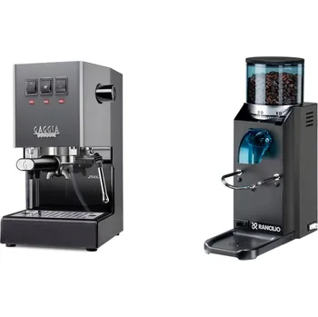 Kávovar Gaggia Classic E24, grey + Rancilio Rocky Doserless, black