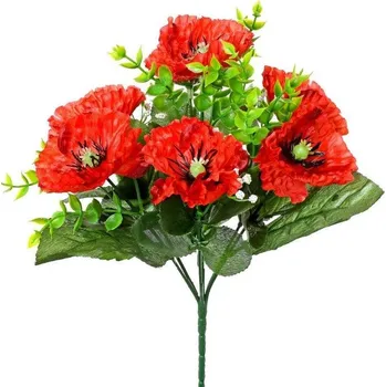 umělá květina Květinový svazek, VLČÍ MÁKY, 29 cm, 1 kus