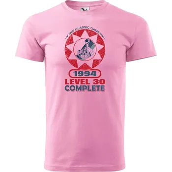 Pánské tričko DOBRÝ TRIKO Pánské tričko s potiskem Level 30 complete Velikost: L, Barva: Růžová