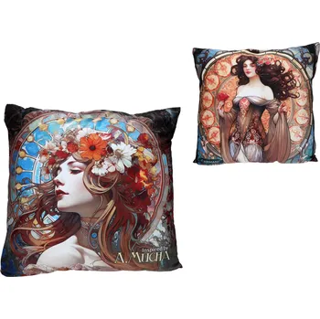 Polštář Carmani® Polštář s výplní/zip - A. Mucha (CARMANI) dekor č. 2 - 50x50 cm