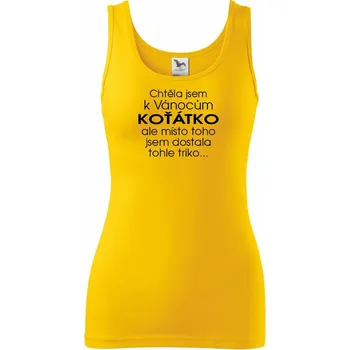 Dámské tričko Chtěla jsem k Vánocům koťátko - Dámské tílko - XS ( Žlutá )
