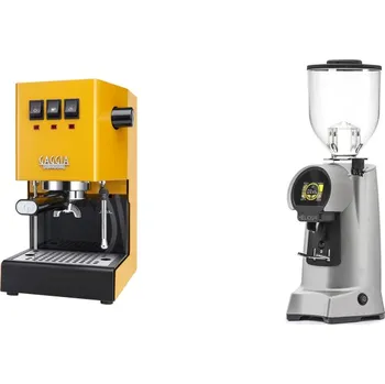 Kávovar Gaggia Classic E24 BC, yellow + Eureka Helios 65, grey