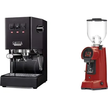 Kávovar Gaggia Classic E24 BC, black + Eureka Helios 75, ferrari red
