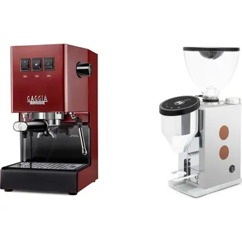 Kávovar Gaggia Classic E24, red + Rocket Espresso FAUSTINO 3.1, copper