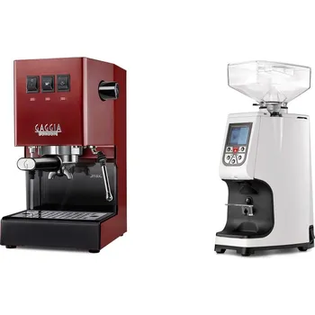 Kávovar Gaggia Classic E24 BC, red + Eureka Atom 60, white