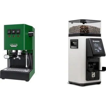 Kávovar Gaggia Classic E24 BC, green + Rancilio STILE, white