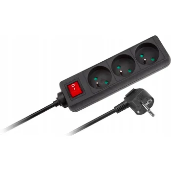 Prodlužovací kabel Prodlužovací Kabel přívod s vypínačem Rebel 1,5 m 3 ks černý