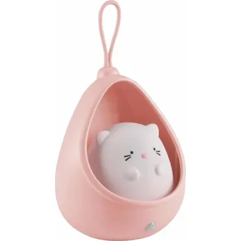 Nástěnné svítidlo LED Dětské orientační svítidlo se senzorem KITTY LED/0,5W/5V USB růžová