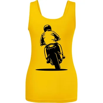 Dámské tričko Motorkář na zádech - silnice - Dámské tílko - L ( Žlutá )