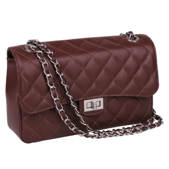 NovaKabelka.cz Kožená italská kabelka Eliana Argento Marrone