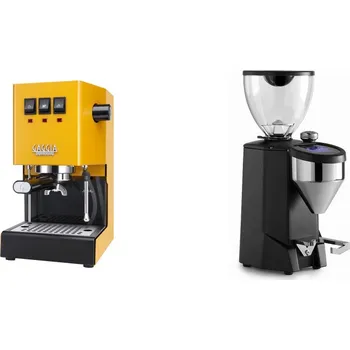 Kávovar Gaggia Classic E24, yellow + Rocket Espresso FAUSTO 2.1, black