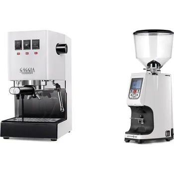 Kávovar Gaggia Classic E24, white + Eureka Atom Specialty 65, white