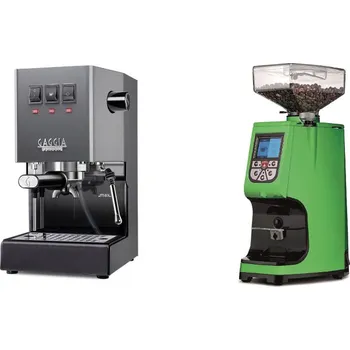 Kávovar Gaggia Classic E24 BC, grey + Eureka Atom 60, kawasaki green
