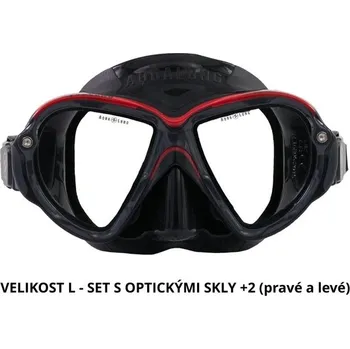 Potápěčské vybavení Set Aqualung REVEAL ULTRAFIT L, Black/Red + opt.sklo +2 pravé/levé + Doprava zdarma