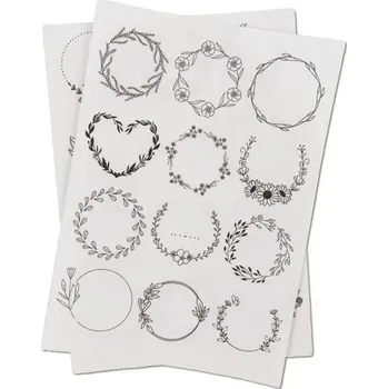 kreativní sada Manumi vodou rozpustný podklad na vyšívání s motivy věnců