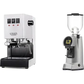 Kávovar Gaggia Classic E24 BC, white + Eureka Helios 65, grey
