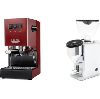Kávovar Gaggia Classic E24, red + Rocket Espresso FAUSTINO 3.1, chrome