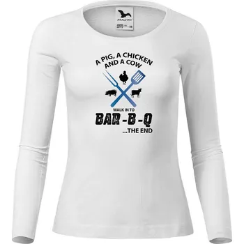 Dámské tričko DOBRÝ TRIKO Dámské bavlněné triko BAR-B-Q Velikost: 3XL, Barva: Bílá