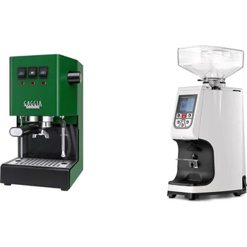 Kávovar Gaggia Classic E24, green + Eureka Atom 60, white