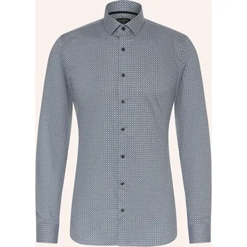 Pánská košile Olymp Pánská Košile No. Six Super Slim, černošedá / černá /...