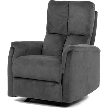 Křeslo Relaxační polohovací TV křeslo REZA — pohupování, látka, šedá