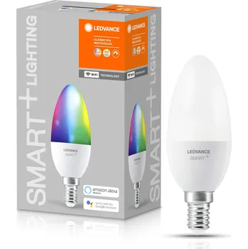 Žárovka LEDVANCE Chytrá LED žárovka SMART+ WIFI, E14, Candle, 5W, 470lm, 2700-6500K, teplá-studená bílá, RGB